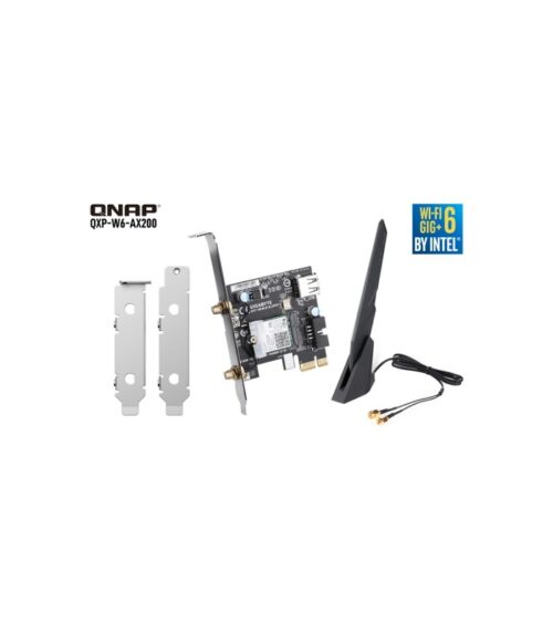 QNAP QXP-W6-AX200 Wi-Fi 6 PCIe Wireless Card with Antenna & Brackets ...