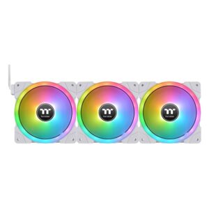 [4713227537247] THERMALTAKE SWAFAN EX 12 RGB WHITE FAN x3 CONTROLLERx1EXTRA FAN BLADESx3:  CL-F161-PL12SW-A