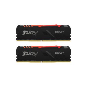 Kingston 32GB 3200MHz DDR4 CL16 DIMM (Kit of 2) 1Gx8 FURY Beast RGB [KF432C16BB1AK2/32]
