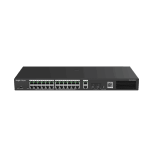 (RG-ES228GS-P) RUIJIE SWITCH (สวิตช์) 28-Port Gigabit Smart POE Switch, 24 PoE/POE+ Gigabit RJ45 Ports with 2 Gigabit RJ45/2 SFP uplink ports,370W PoE power budget, Desktop Steel Case