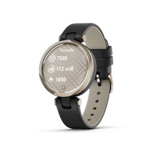 สมาร์ทวอทช์ Garmin Lily Cream Gold Black Leather [010-02384-F1]