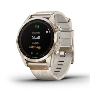 สมาร์ทวอทช์ Garmin fenix 7S Sapphire Solar Cream Gold Titanium with Cream Nylon Band [010-02539-59]