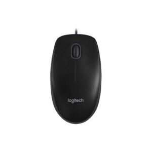 [B100] MOUSE CORDED  OPTICAL USB 1000DPI BLACK COLOR  WHITE BOX