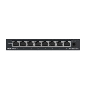 RG-ES108GD_WEB.jpg (RG-ES108GD) RUIJIE SWITCH (สวิตช์) 8-Port Gigabit unmanaged Switch, 8 Gigabit RJ45 Ports ,Steel Case