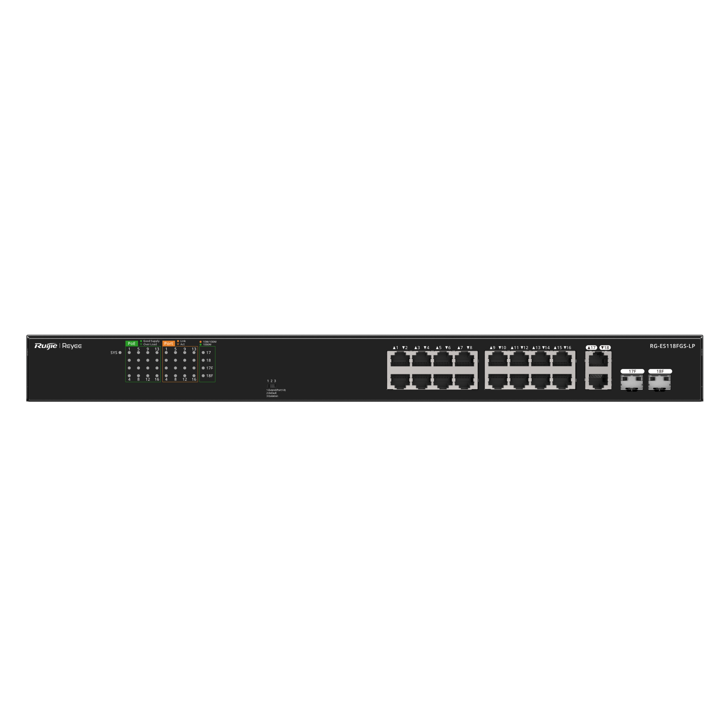 (RG-ES118FGS-LP) RUIJIE SWITCH (สวิตช์) 16-Port 100Mbps + 2 Gigabit ...