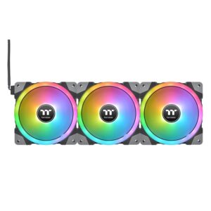 [4713227535595] THERMALTAKE SWAFAN EX 12 RGB BLACK FAN x3 CONTROLLERx1EXTRA FAN BLADESx3:  CL-F143-PL12SW-A