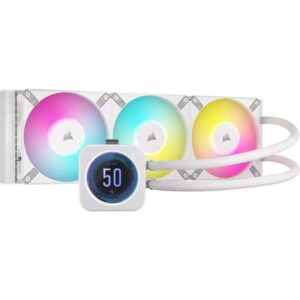CORSAIR iCUE H150i ELITE LCD XT 360MM LIQUID CPU COOLER, WHITE : CW-9060077-WW