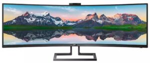 (499P9H1/67) Monitor Philips SuperWide Curved 499P9H1/6749" VA Backlight type: W-LED system
DisplayHDR 400 certified (DP / HDMI) 32:9 3000:1 5120 x 1440 @ 70 Hz*